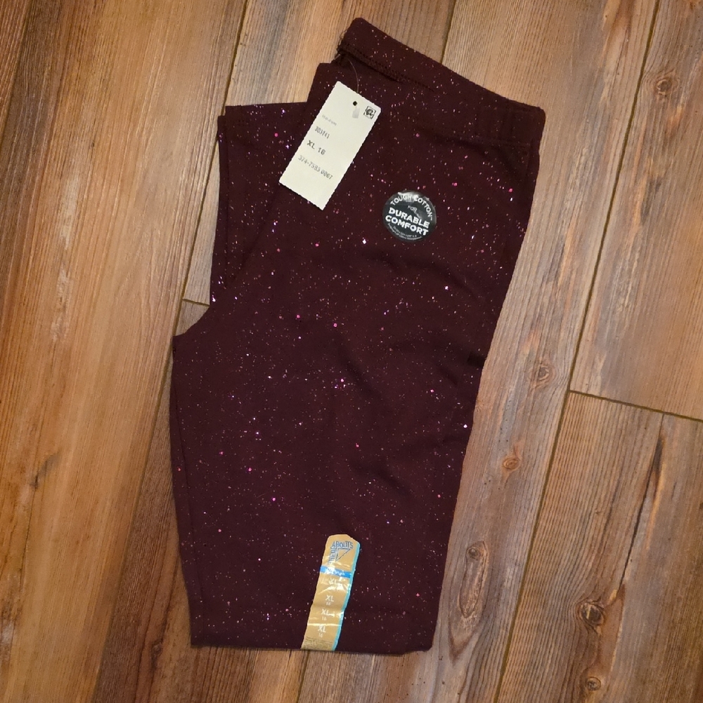 Kids Burgundy Leggings